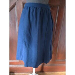 Vintage Navy Wool A-Line Skirt By The Villager Tag Size 16 Actual measure sz 10